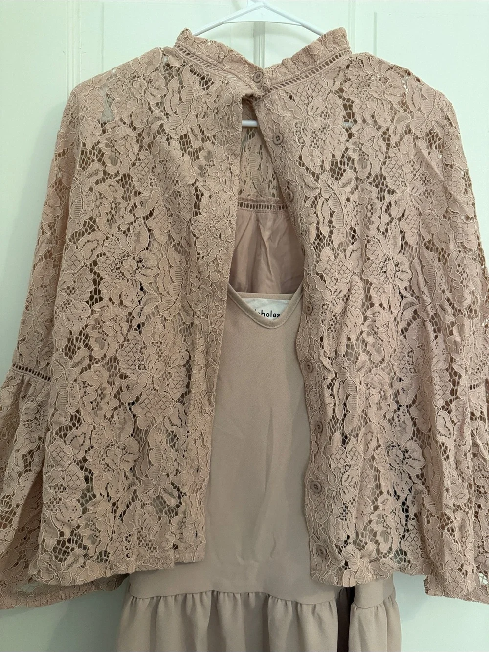 Lulu's Dusty Rose Lace Jacket with Matching Slip Dress